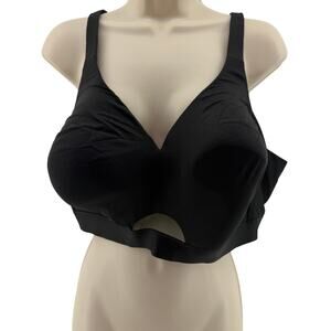 Lane Bryant Cacique Black Lightly Lined No-Wire Bra Size 52C